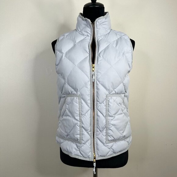 J. Crew Jackets & Blazers - J. Crew Quilted Zip Front Puffer Waterfowl Partial Down Filled Vest, Sz Small